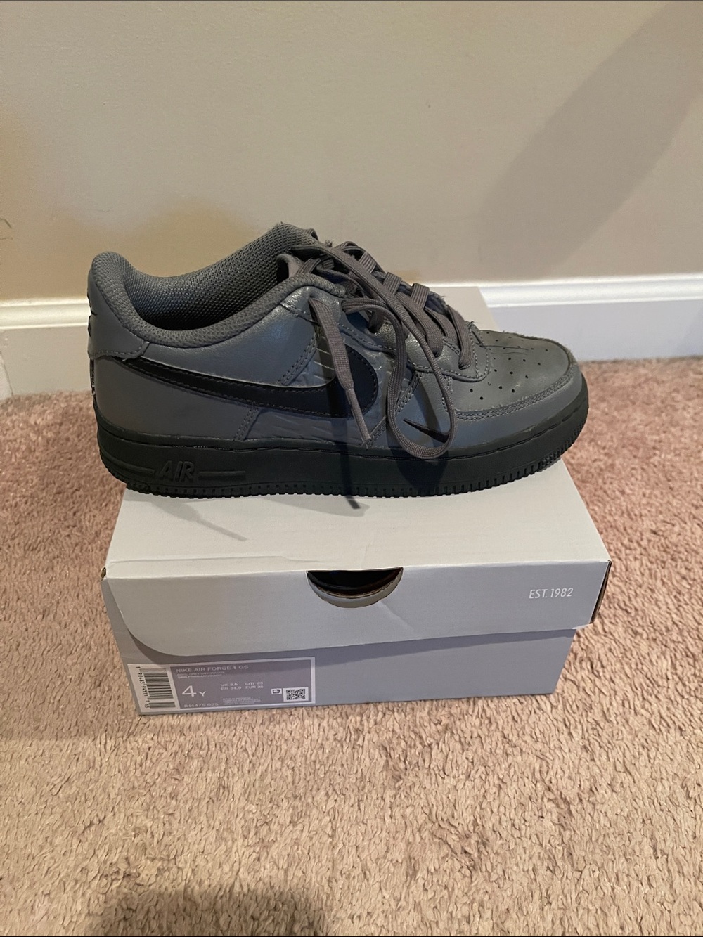Nike Air Force 1 Low Gray with Black Swoosh